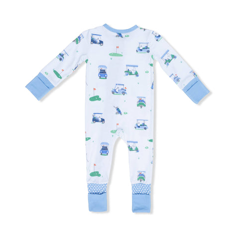 Convertible Romper - Vintage Golf Carts Blue