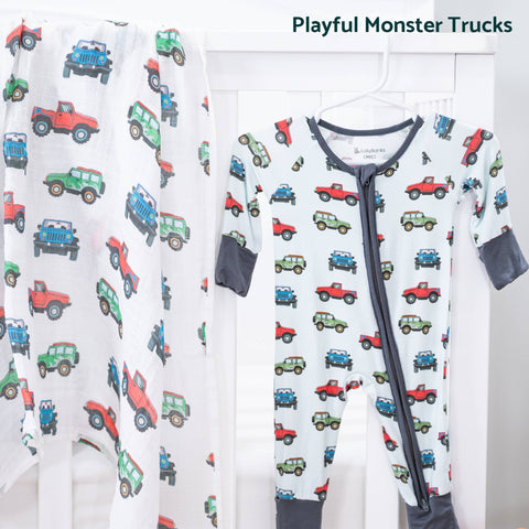 Bamboo Baby Convertible Zipper Pajama  Adventure is Calling