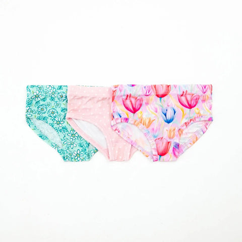 3 Pack Girl's Brief Underwear - Bloom Trio