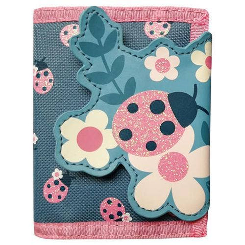 Kids Tri-Fold Wallet -  Blue Flower
