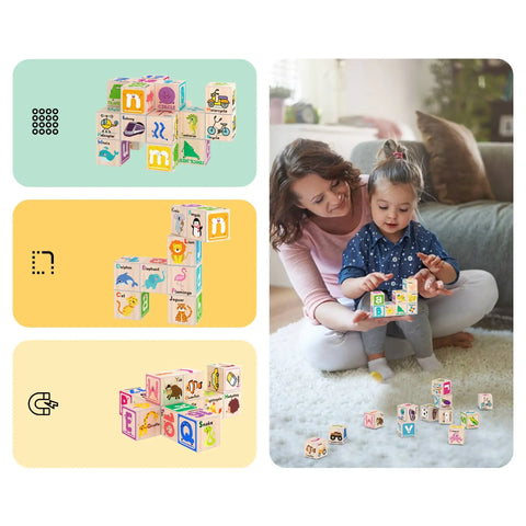 PicassoTiles 1" Magnetic Cubes Set (36 Pieces)