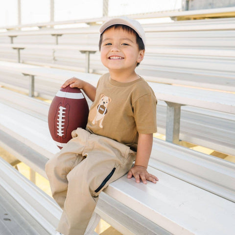 Bulldog Football Patch Short Sleeve T-Shirt for Kids