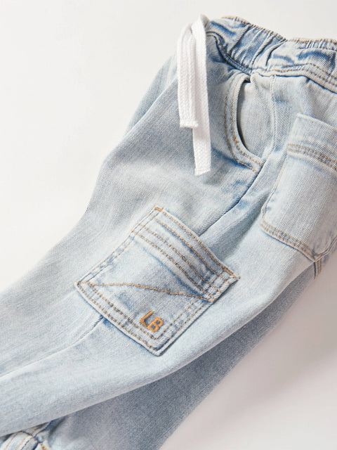 Cargo Denim Jogger - Light Wash