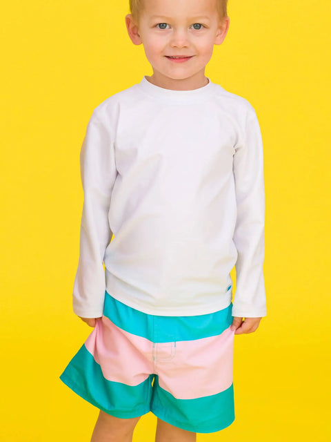 Swim Trunks - Neon Pool Party Color Block