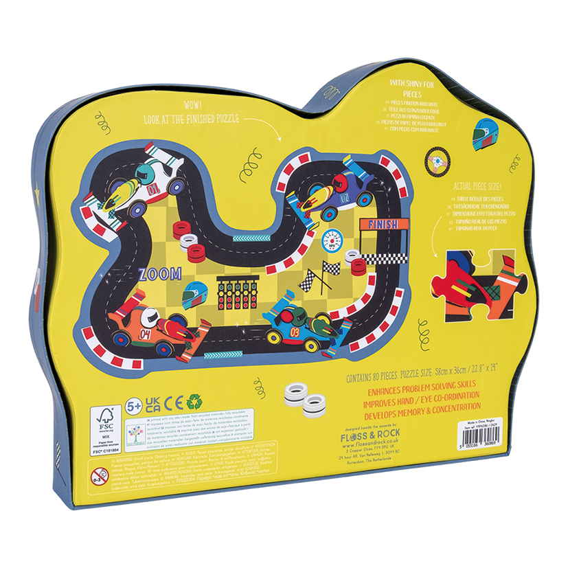 Cars Race Track 80 Piece Puzzle - Floss and Rock