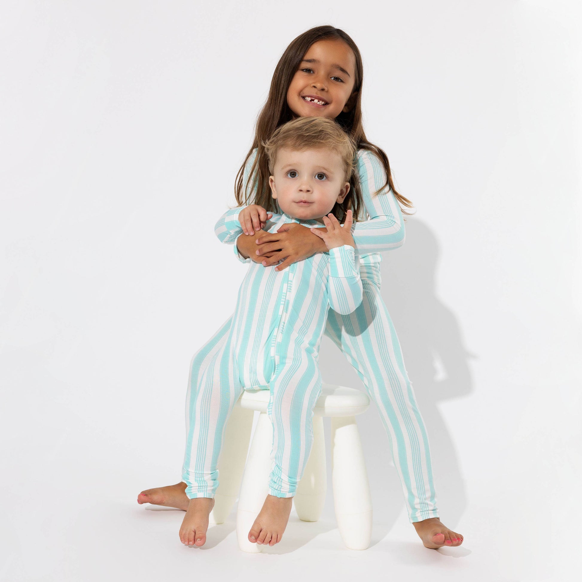 Slumber Stripes Convertible Footie Bamboo Pajama - Bellabu Bear