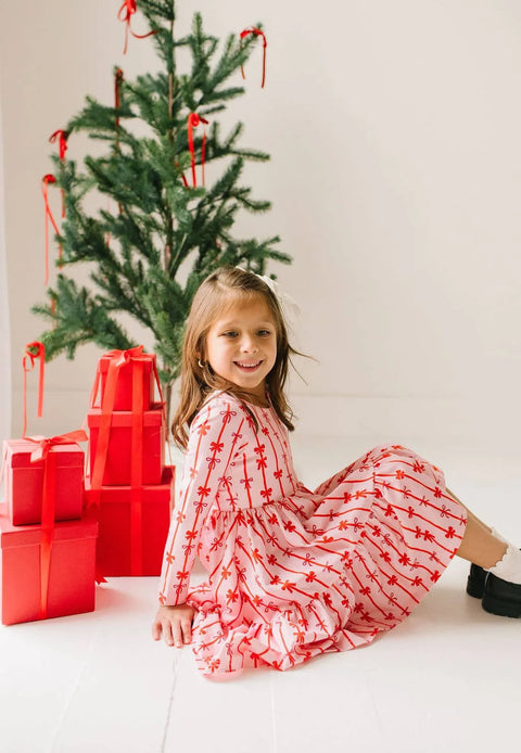 Gwendolyn Ruffle Dress in Dainty Bows