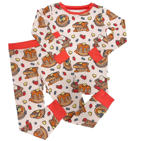 Pink Waffly Cute Bamboo Pajama Set