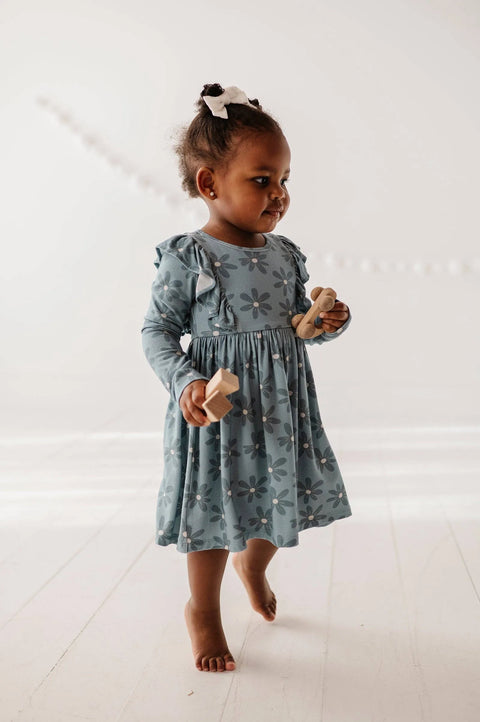 Long Sleeve Ruffle Dress - Daisy