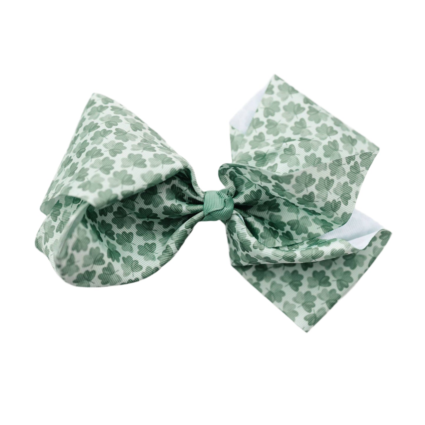 Green Shamrock Grosgrain Hair Bow