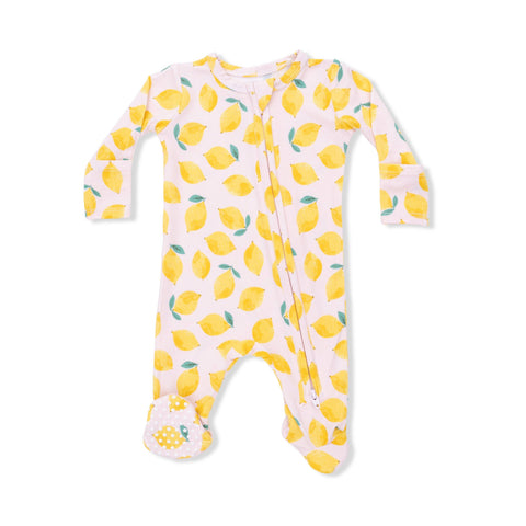 2 Way Zipper Footie - Sunny Lemons