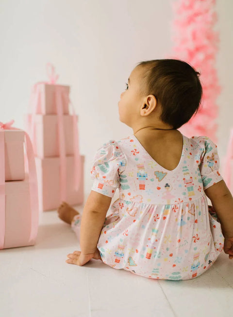 Puffed Rosie Romper in Sugar Plum