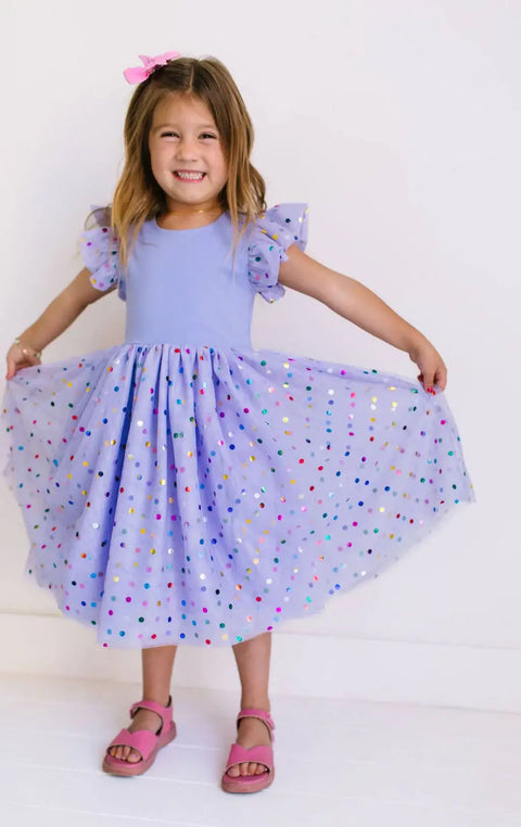Olivia Dress - Purple Confetti