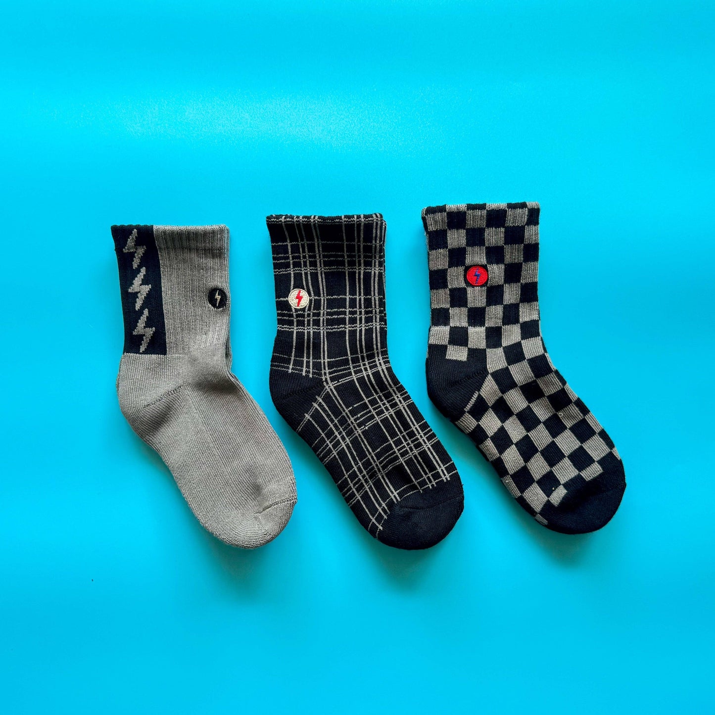 Check The Volts Boys Socks (3-Pack) - Little Rad Things