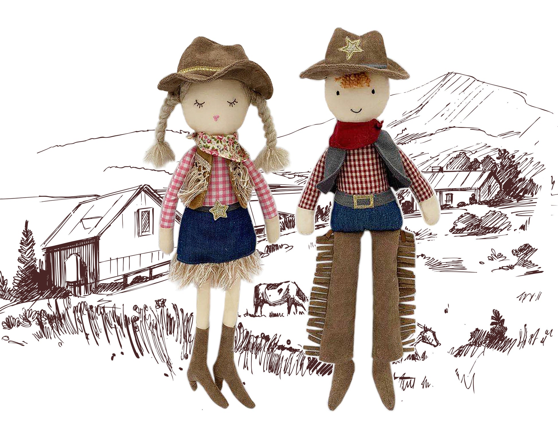 Clementine Cowgirl Plush Doll - Mon Ami