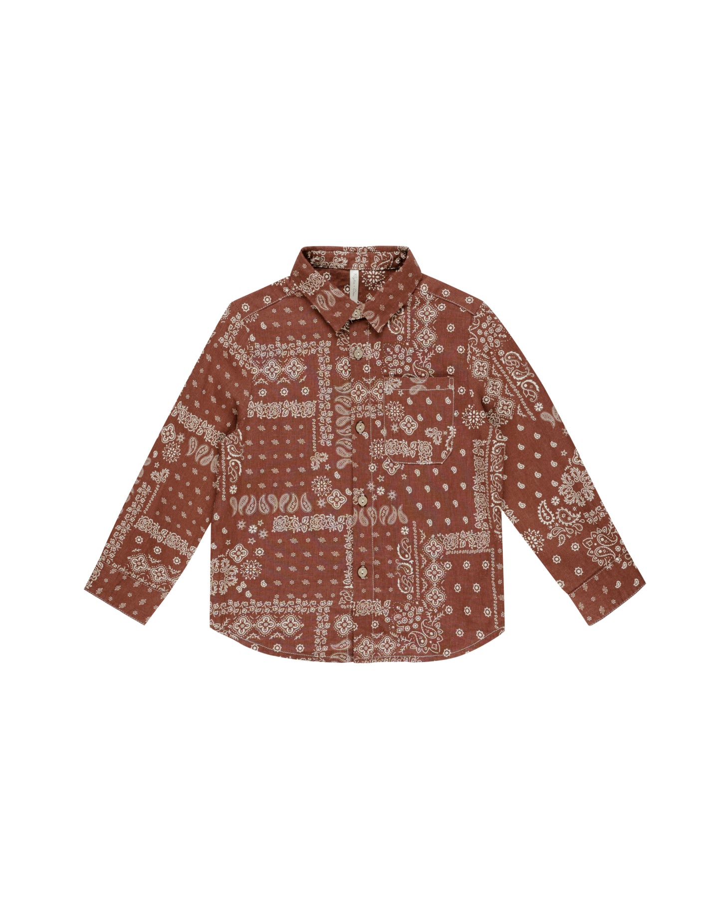 Collared Long Sleeve Shirt | Brick Bandana - Rylee + Cru