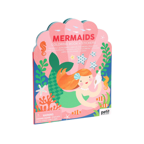 Coloring Book With Stickers: Mermaids - Petit Collage