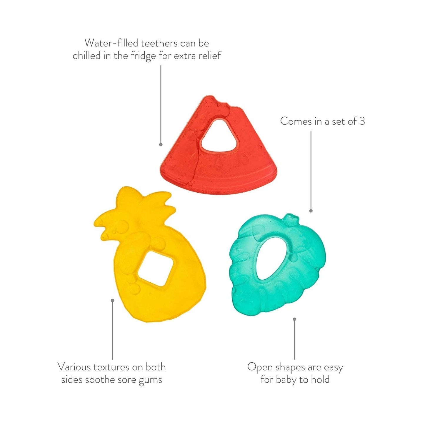 Cutie Coolers™ Water Filled Teethers (3-pack): Dino - Itzy Ritzy