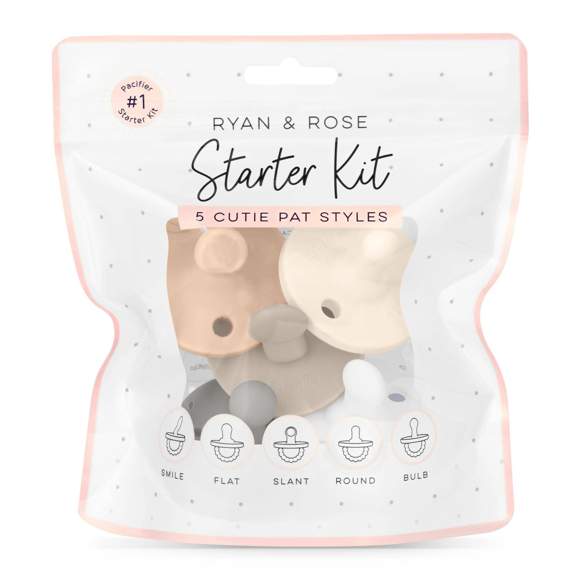 Cutie PAT Pacifier Starter Kit: Neutral - Ryan & Rose