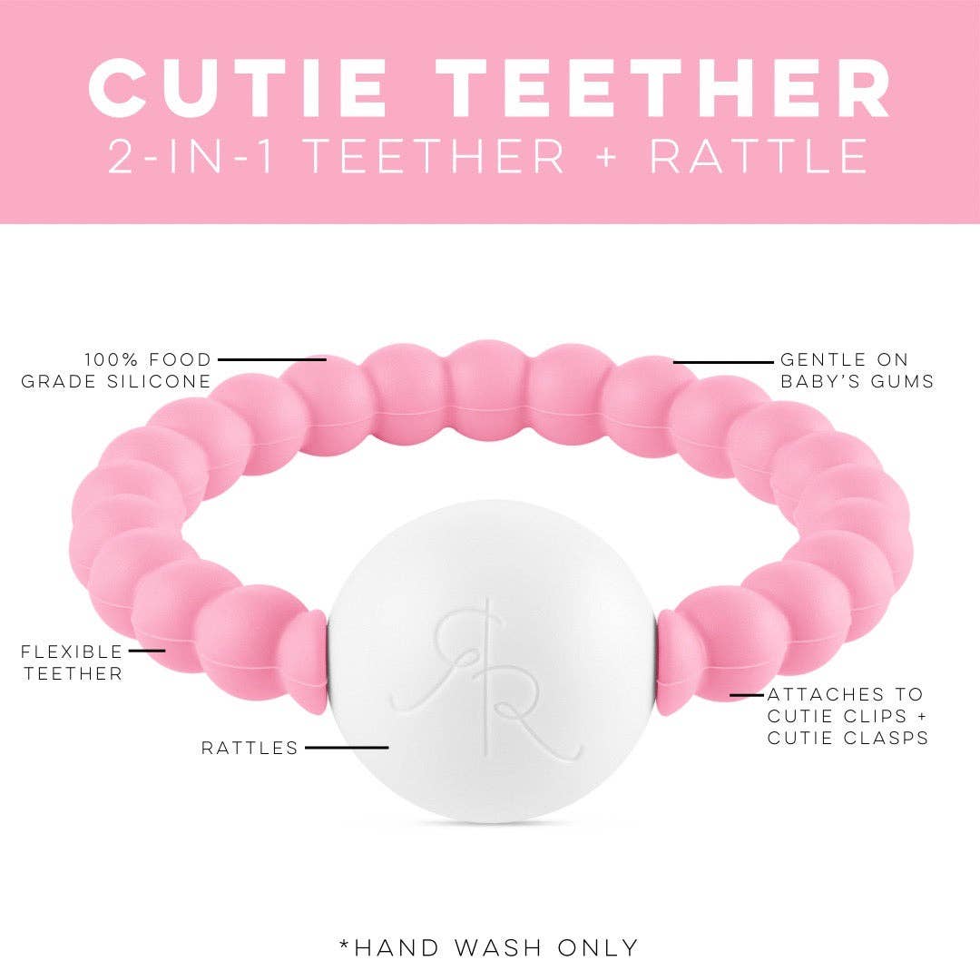 Cutie Teether Rattle: Dandy Clear - Ryan & Rose