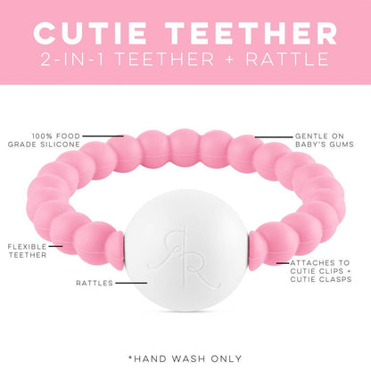 Cutie Teether Rattle: Dandy Clear - Ryan & Rose