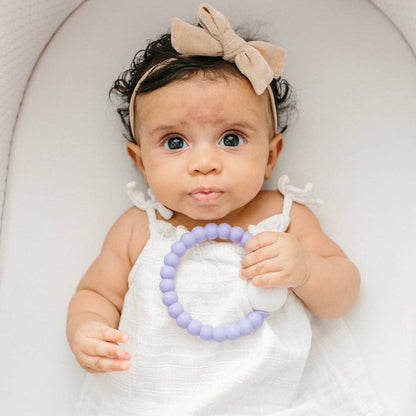 Cutie Teether Rattle: Lavender Clear - Ryan & Rose