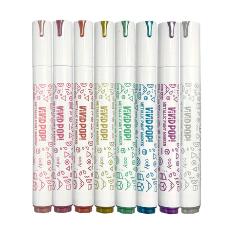 Vivid Pop! Opaque Water-Based Paint Markers - Metallic