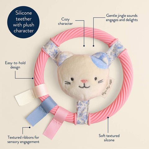 Itzy Ring Pal™ - Teething Ring with Pink Kitty