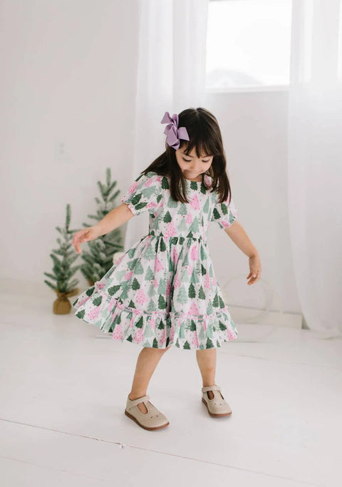 Aura Poplin Dress - Christmas Tree