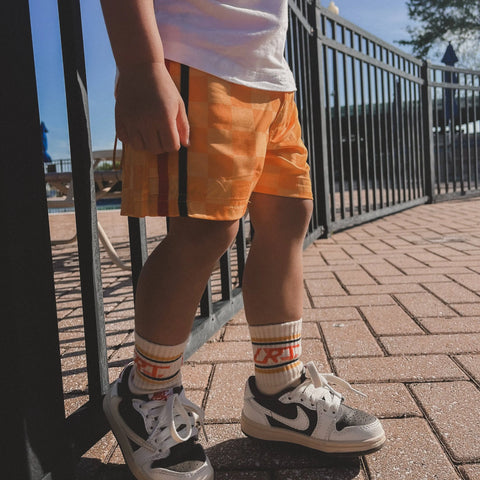 Retro Wave Hybrid Board Shorts (Yellow)