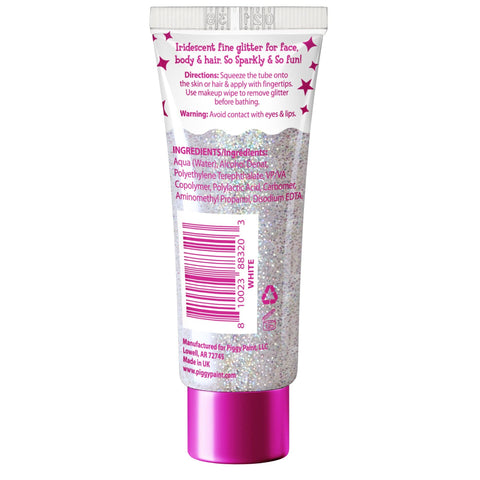 Super Sparkly Hair & Body Fine Glitter Gel - White