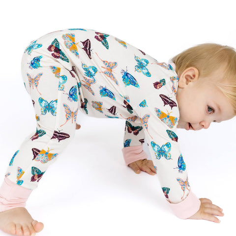 Wings of Paradise Butterflies Baby Bamboo Convertible Footie