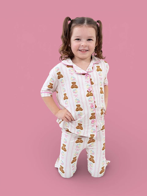 Girls Flare Bamboo Pajama Set - Bear & Blossoms