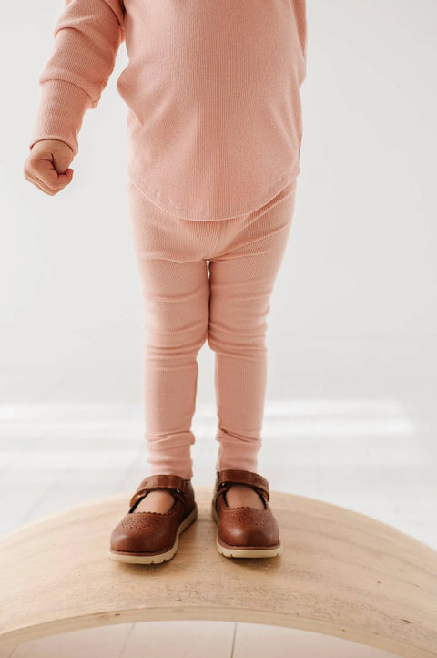 Ribbed Leggings - Misty Rose