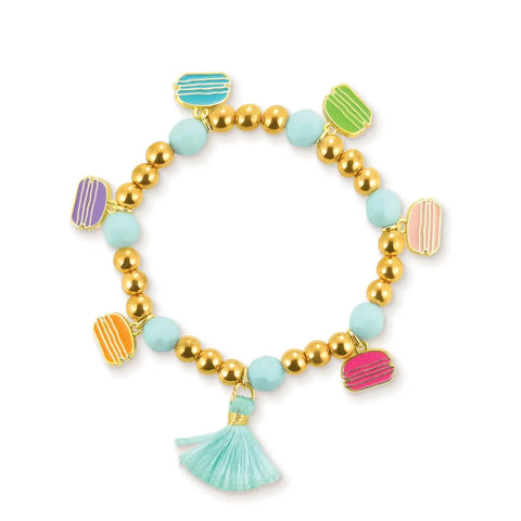 Sweet Macaron Beaded Bracelet with Tassel