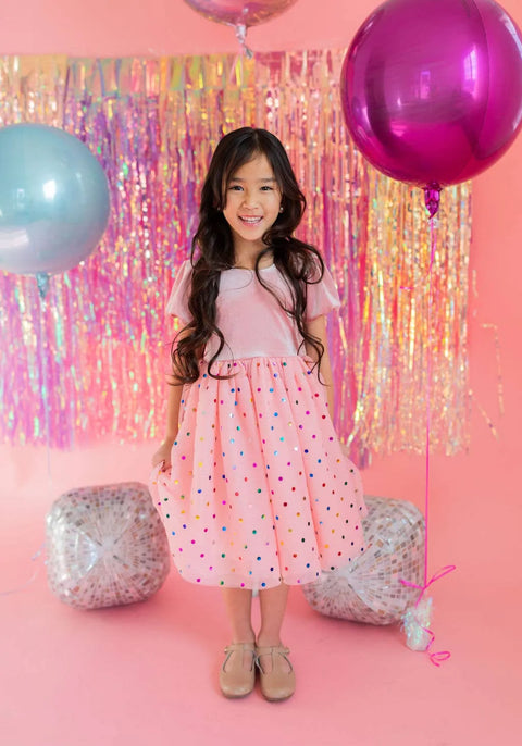Diana Dress - Soft Pink Confetti