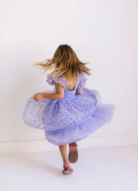Olivia Dress - Purple Confetti