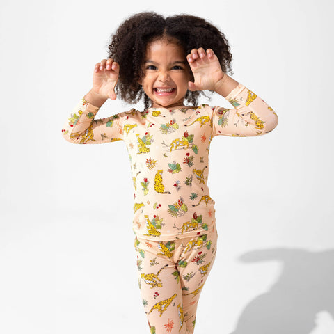 Bamboo Kids Pajama Set - Pounce in Paradise Cheetah
