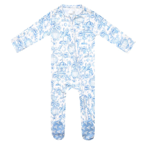 Bamboo Zip-Up Footie Pajama - Vintage Carnival