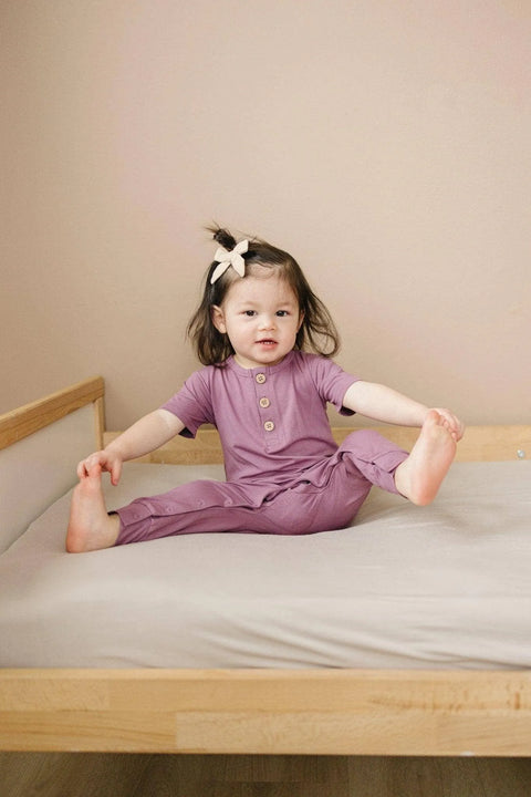 White Bamboo Henley Romper