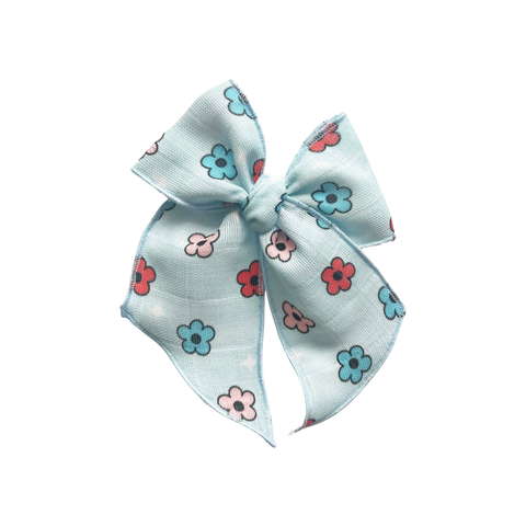 Patriotic Daisy Gauze Elle Bow