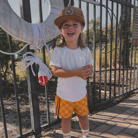 Retro Wave Hybrid Board Shorts (Yellow)