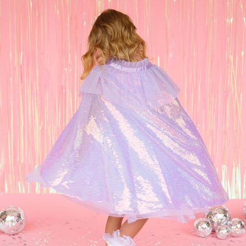 Lavender Dress Up Sequin Cape for Kids