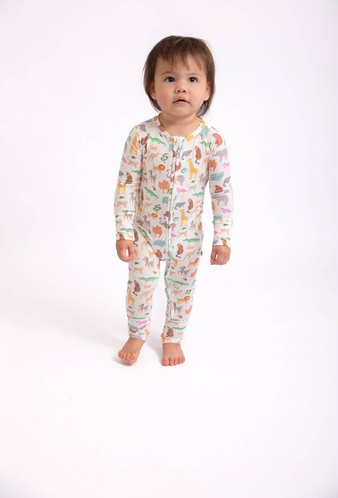 Zoo Crew Bamboo Convertible Zip Romper