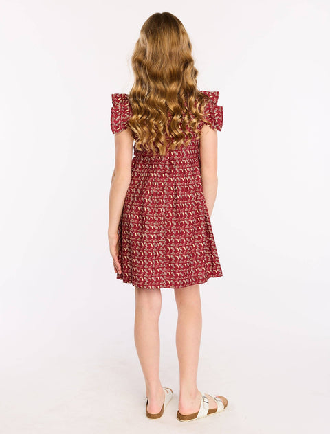 FSU Twill Flutter Sleeve Dress