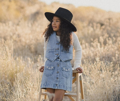 Denim Vest | Light Washed Denim - Rylee + Cru