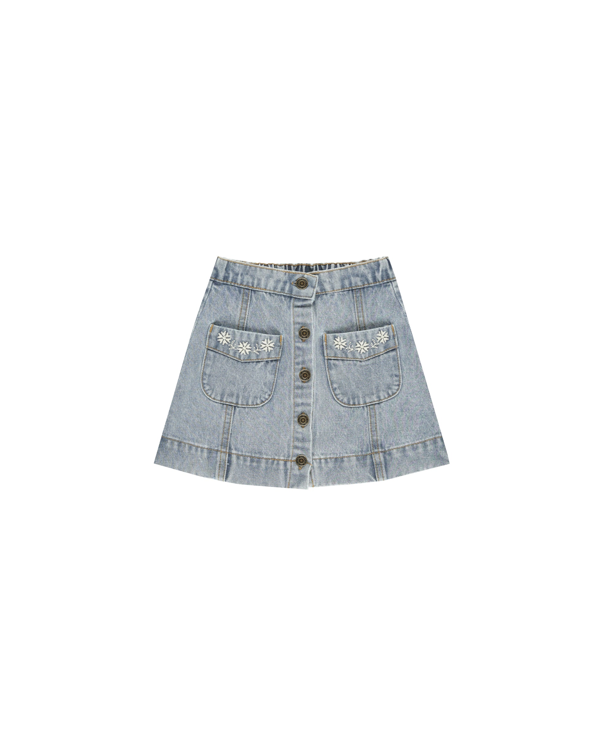 Denver Mini Skirt | Light Washed Denim - Rylee + Cru