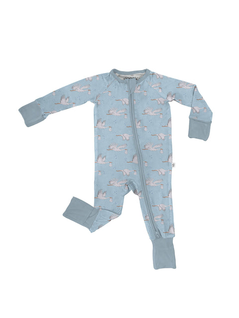 Baby Boy Blue Storks Bamboo Pajamas