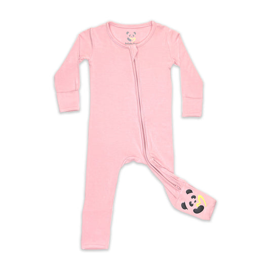 Dusty Rose Bamboo Convertible Footie Pajama - Bellabu Bear