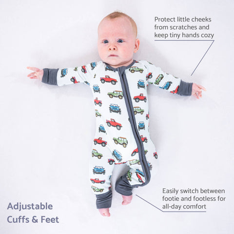 Bamboo Baby Convertible Zipper Pajama  Adventure is Calling